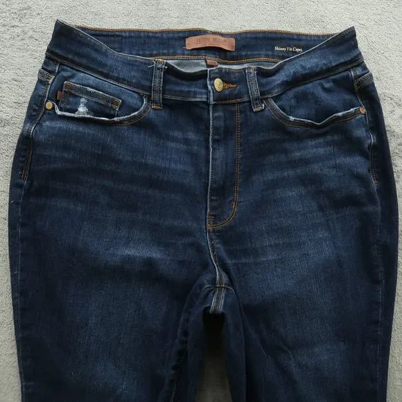 Judy Blue Jeans Women's 14W High-Rise Skinny Fit Capri 26" Inseam Distressed - Picture 11 of 16